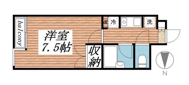 興和太平アパートメント(1K/4階)の間取り写真