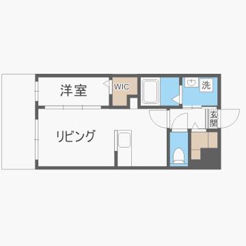 モダンエイト高宮リエイト(1LDK/8階)の間取り写真
