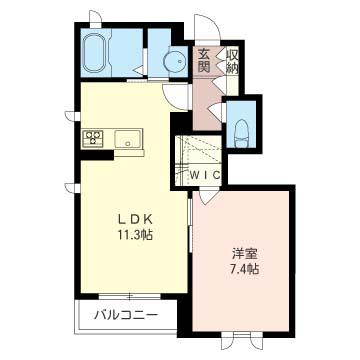 グランメール西船(1LDK/1階)の間取り写真