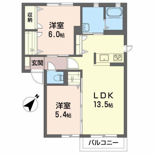 シャーメゾンクレールA(2LDK/1階)の間取り写真