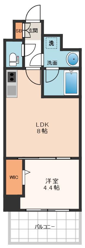 アーバネックス真田山(1LDK/3階)の間取り写真