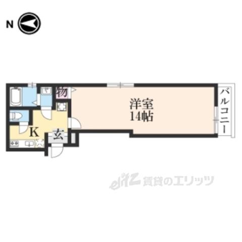 シュミート西洞院(1K/2階)の間取り写真