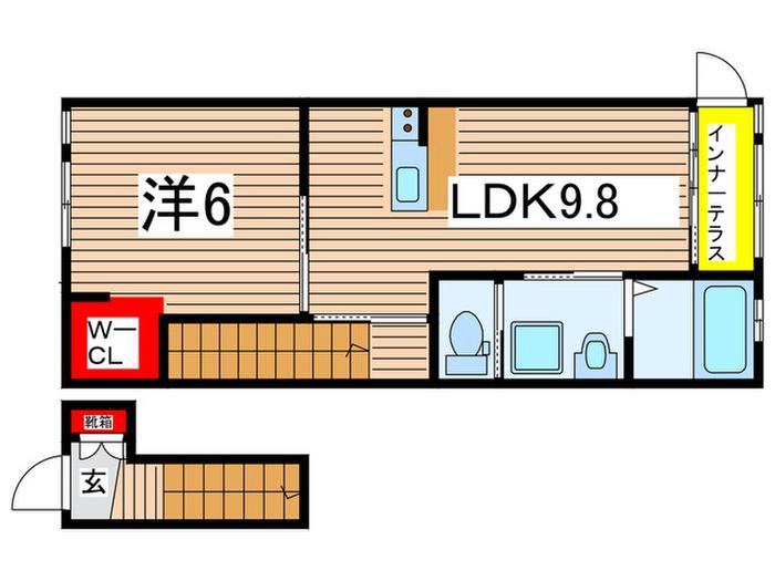 LA SEINE(1LDK/2階)の間取り写真