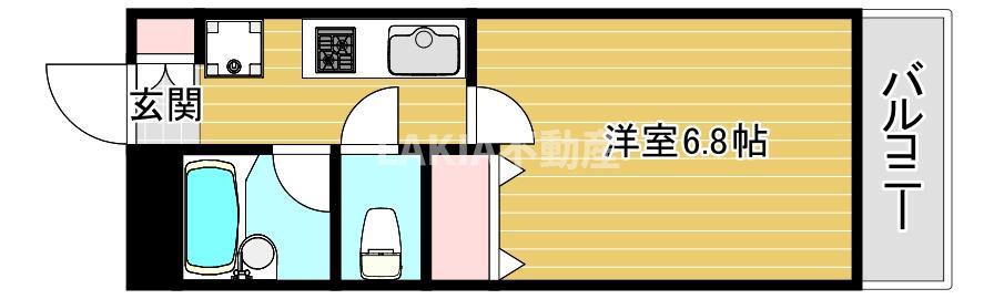 PLEASURE都島(1K/3階)の間取り写真