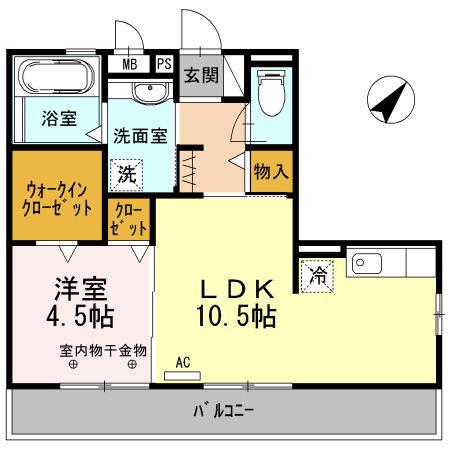 モンテセーイ(1LDK/3階)の間取り写真