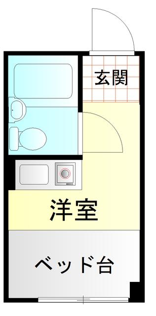 ウエストインパート10(ワンルーム/3階)の間取り写真