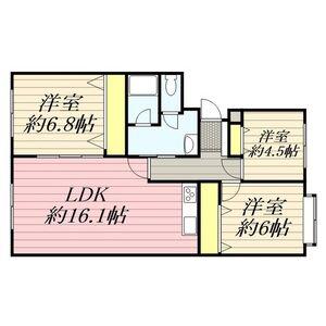 東急ドエル平岸台ビレジⅢ号棟(3LDK/2階)の間取り写真