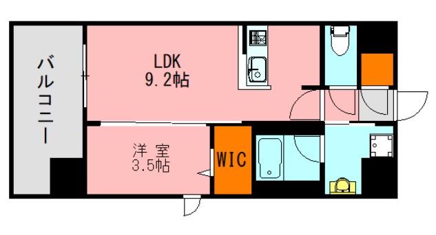 LANDIC PREMIUM O115(1LDK/3階)の間取り写真