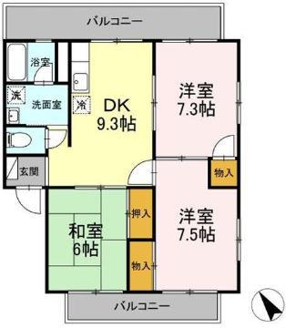 オリヴィエ東川口(3DK/1階)の間取り写真
