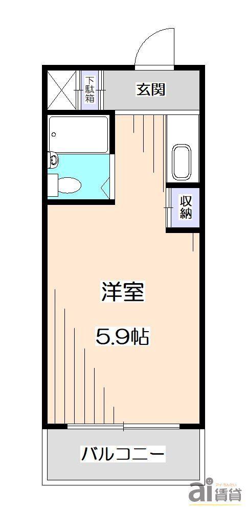 メゾン所沢(1K/3階)の間取り写真