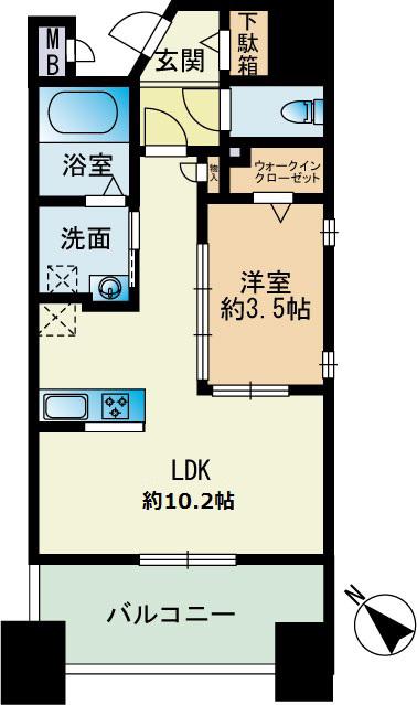 CLUB赤坂レジデンス(1LDK/11階)の間取り写真