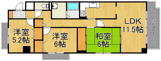 FIG・TREE2号館(3LDK/2階)の間取り写真