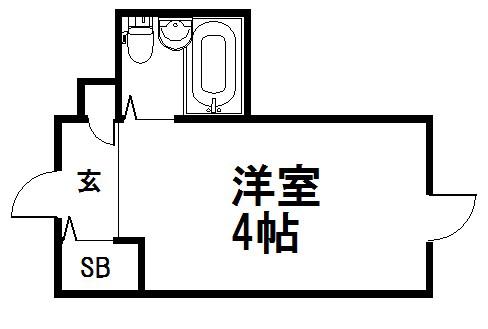 コスモ三条京阪(ワンルーム/1階)の間取り写真