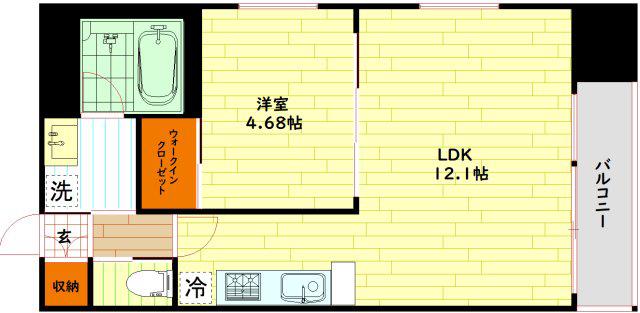 プレジオ天神橋ASIAN(1LDK/3階)の間取り写真