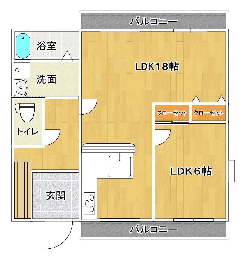 エルセゾン真弓(1LDK/3階)の間取り写真