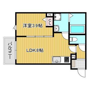KIT石橋阪大前(1LDK/1階)の間取り写真