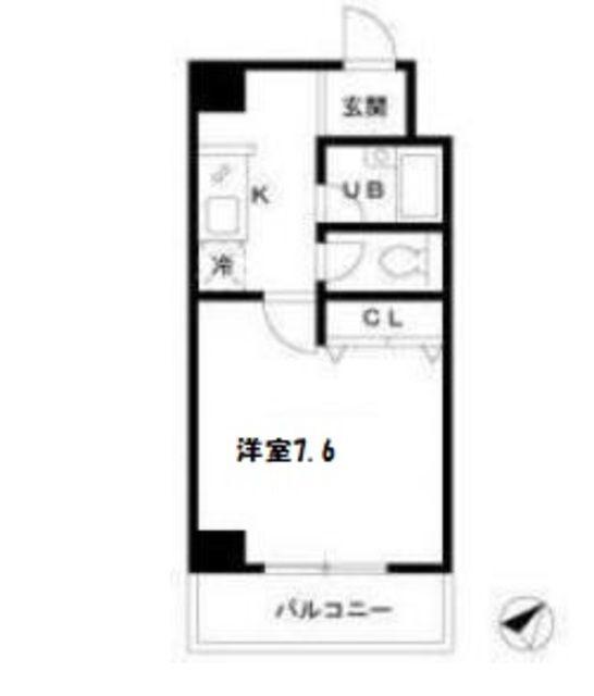 PERSIMMON・くるみ(1K/2階)の間取り写真