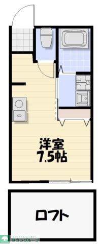 LIKES飯山満町B棟(ワンルーム/2階)の間取り写真