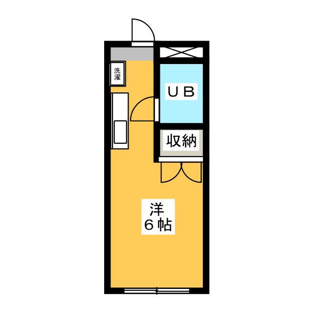 ハローハイムⅠ(ワンルーム/1階)の間取り写真