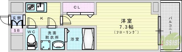 S-RESIDENCE三国ウエスト(1K/11階)の間取り写真