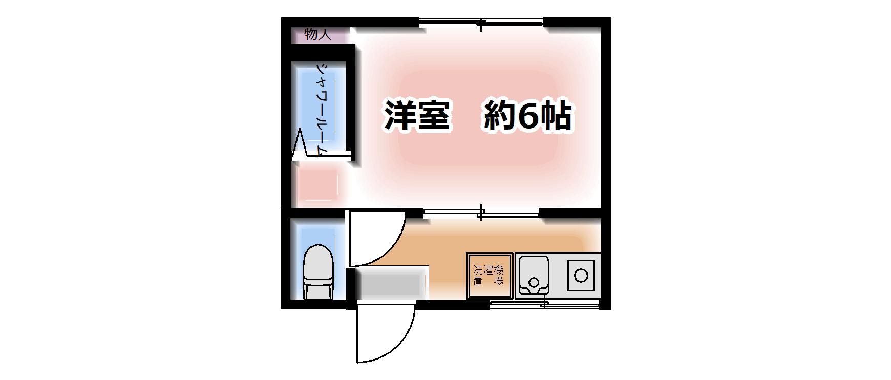 東荘(1K/2階)の間取り写真