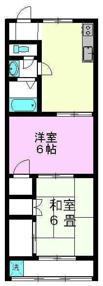 ハイムコスモス(2DK/2階)の間取り写真