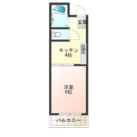 ビジタル天下茶屋(1K/4階)の間取り写真