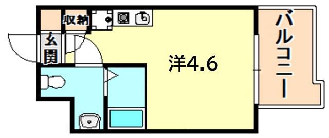 インターフェルティR2甲子園(1K/10階)の間取り写真