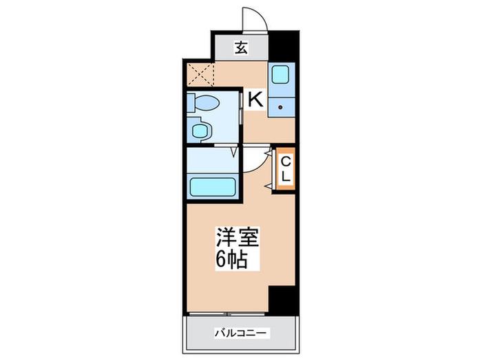 グランパシフィック花園北(1K/2階)の間取り写真