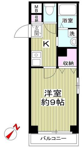 メモワール・サン(1K/1階)の間取り写真