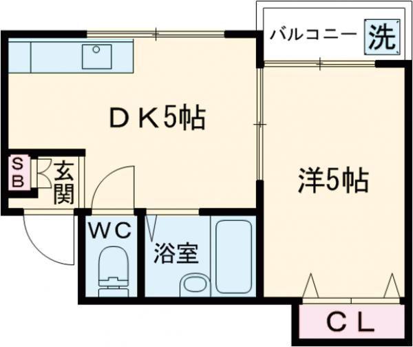 フレッシュハイツ諸福(1DK/4階)の間取り写真