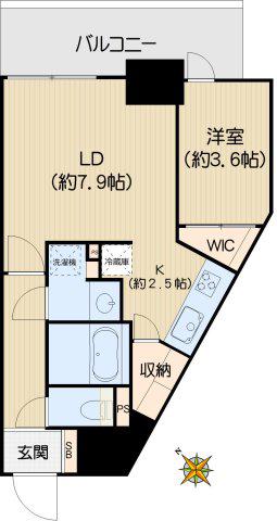 ボヌール小石川α(1LDK/4階)の間取り写真
