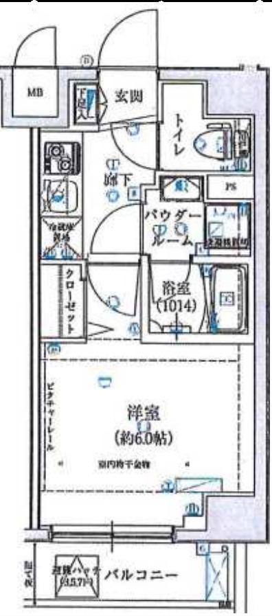 SHOKENRESIDENCE横浜伊勢町(1K/6階)の間取り写真