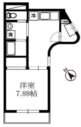 グリーンパーク北葛西(1DK/2階)の間取り写真