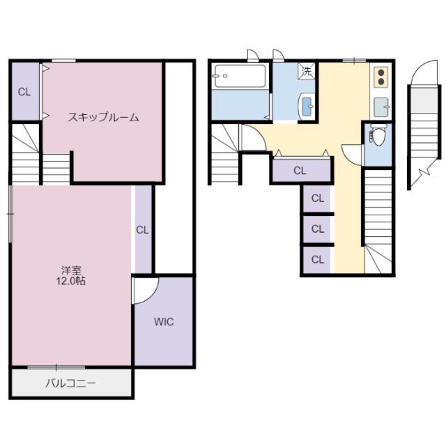 ココカラハウス川内3(1SK/2階)の間取り写真