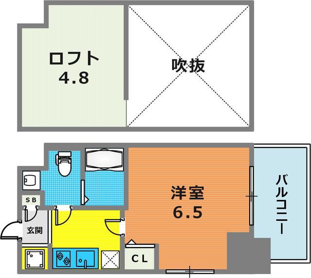 エステムコート神戸県庁前IVグランディオ(1K/3階)の間取り写真