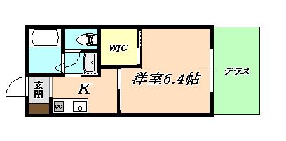 サーフサイドレジデンス須磨(1K/1階)の間取り写真