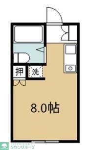 Eハイツ(ワンルーム/2階)の間取り写真