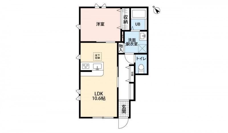 SPACE HOUSE モネの里2(1LDK/1階)の間取り写真