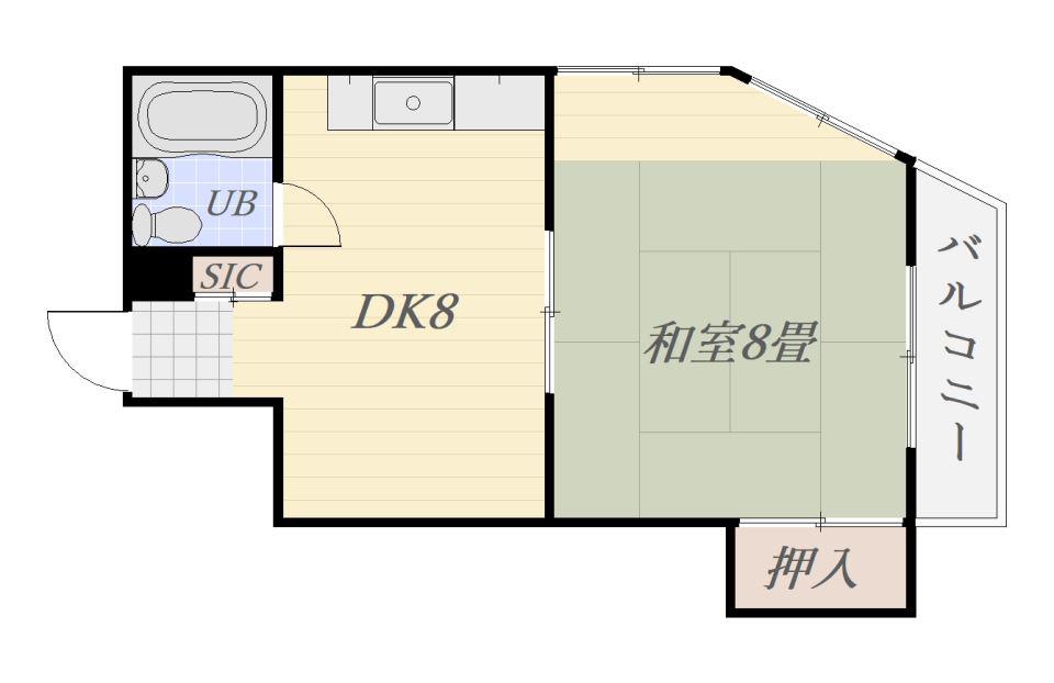 なかすビル(1DK/3階)の間取り写真