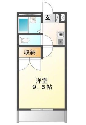 リバーサイド桜木通(1K/2階)の間取り写真