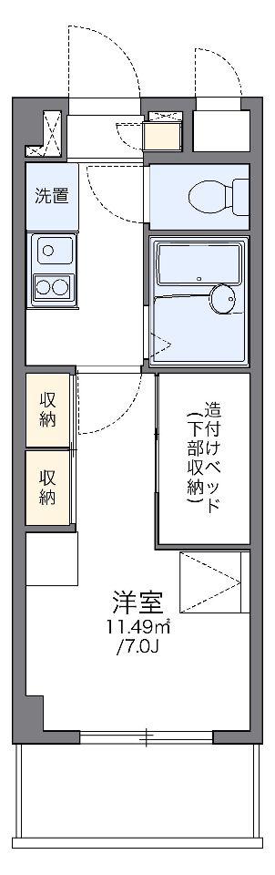 レオパレスユリパレス柏木(1K/3階)の間取り写真