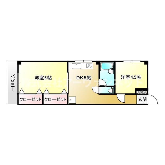 中馬込2丁目マンション(2DK/3階)の間取り写真
