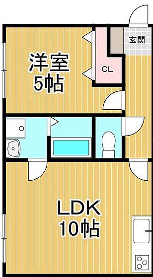 パステルNO12(1LDK/10階)の間取り写真