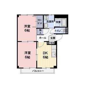 OISEAU BLEU A(2DK/1階)の間取り写真