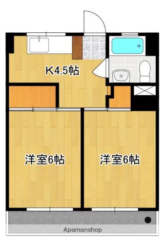フェリオ甲府北口(2K/6階)の間取り写真