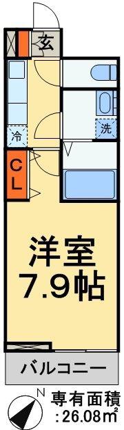 ノーヴァ(1K/2階)の間取り写真