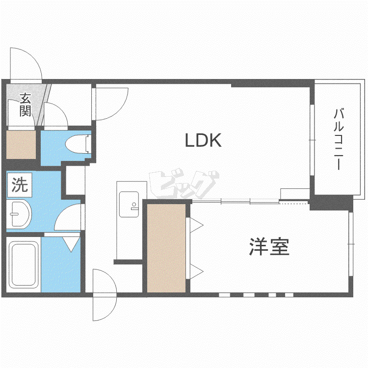 カームヴィレッジ(1LDK/3階)の間取り写真