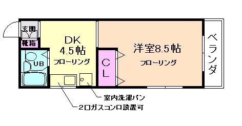 ラ・フィール(1DK/5階)の間取り写真