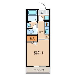 エクセルマンション(1K/2階)の間取り写真
